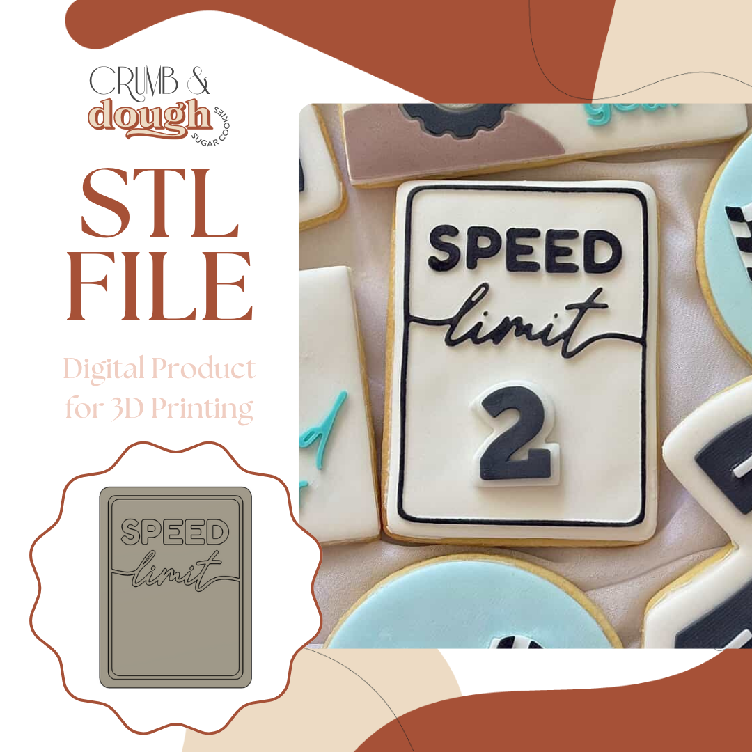 Speed Limit Sign BLANK Cookie Stamp & Cutter STL File