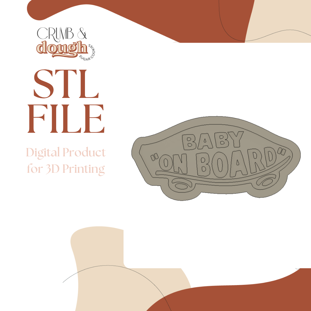 Baby on Board Cookie Stamp & Cutter STL File