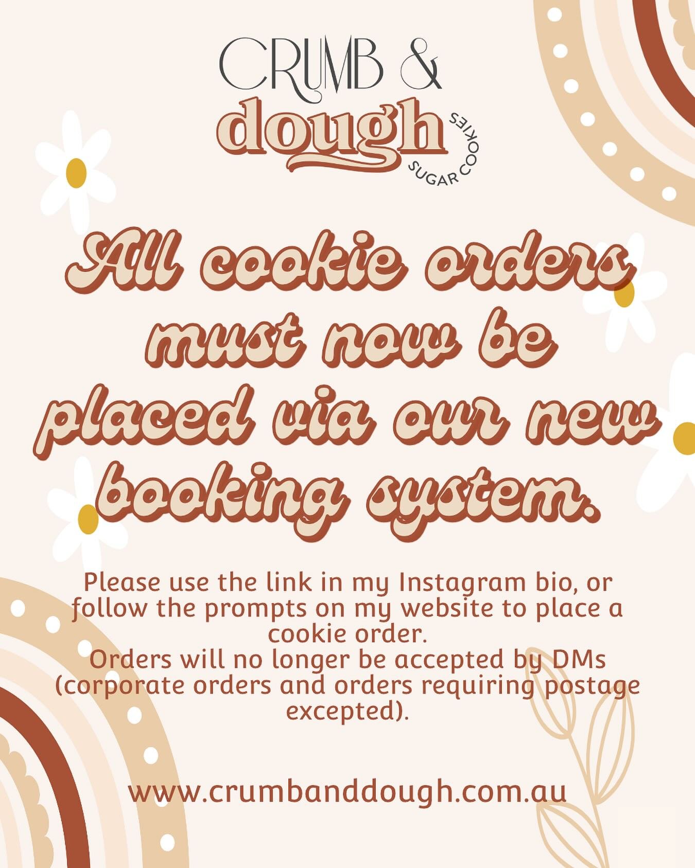 You may have already read on my stories last night, but I feel this needs a permanent spot on my feed.

In an attempt to make my cookie ordering process smoother and easier for everyone, I&rsquo;m very excited to announce that my brand new booking sy