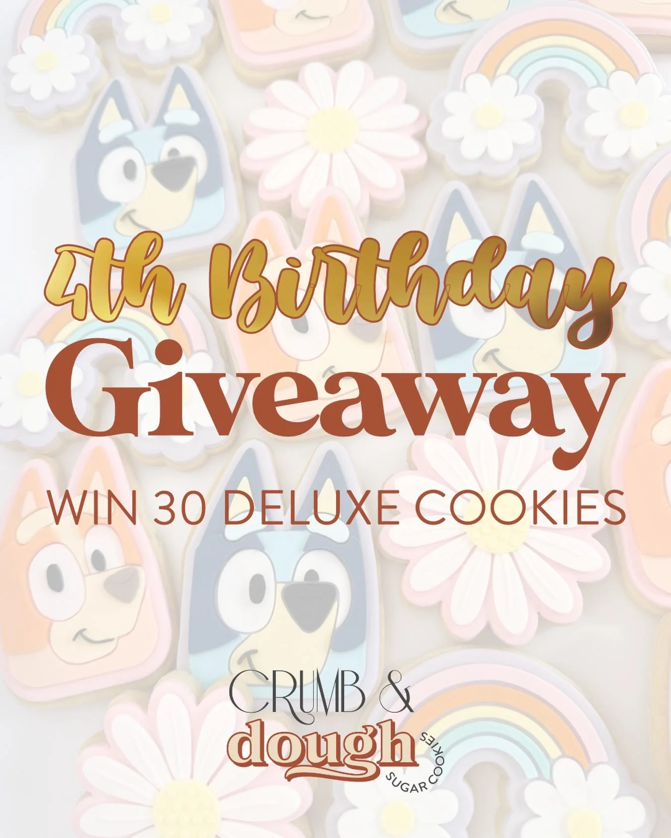 ✨ BIRTHDAY GIVEAWAY 🍾
Crumb &amp; Dough turns 4 🥹 Crazy to think I&rsquo;ve had this little side-hustle-turned-fulltime-gig for 4 years now 😱 And I couldn&rsquo;t do it without all of YOU GUYS! From the bottom of my heart I want to thank everyone 