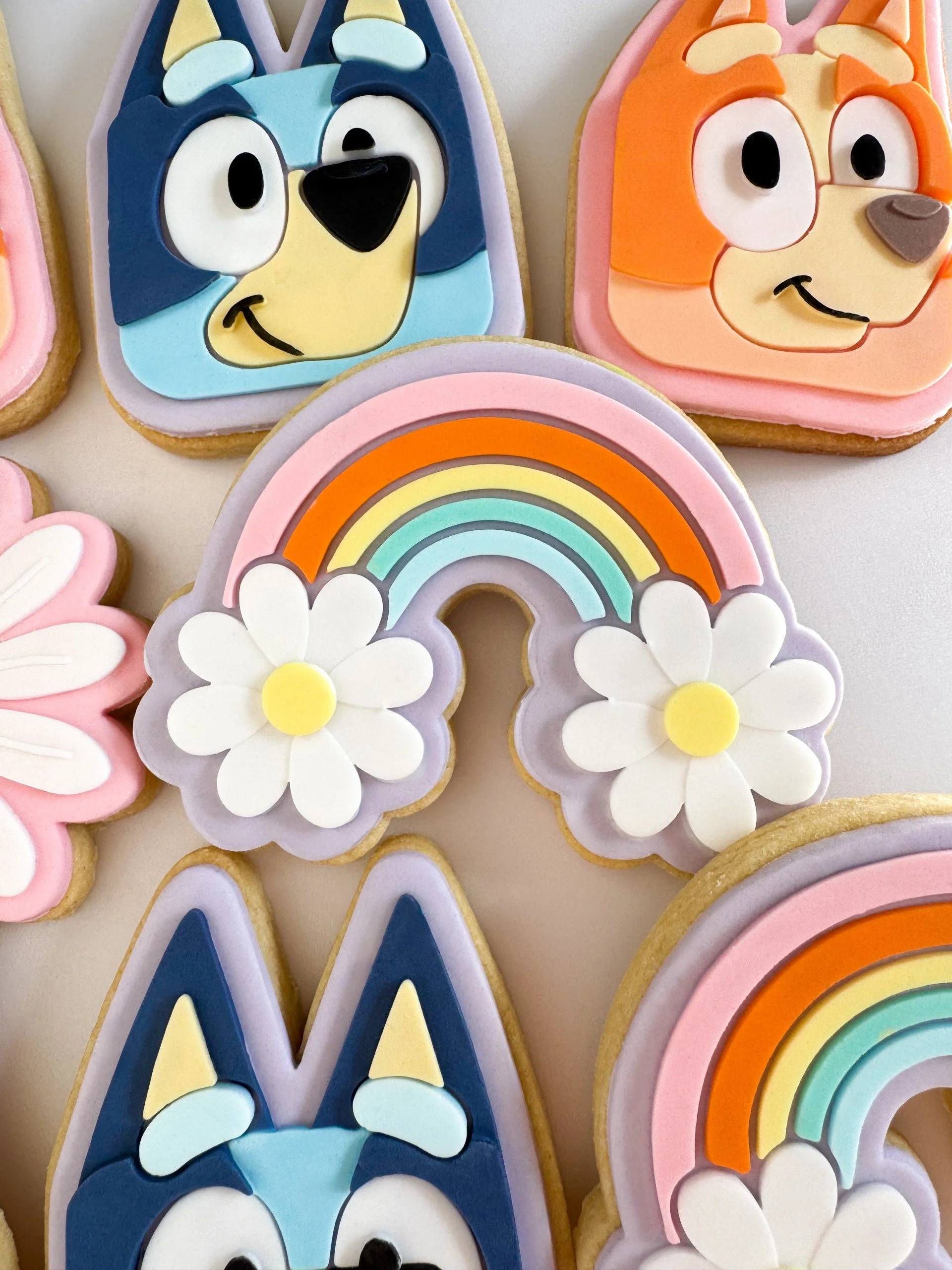 Rainbow with Daisies Cookie Stamp & Cutter