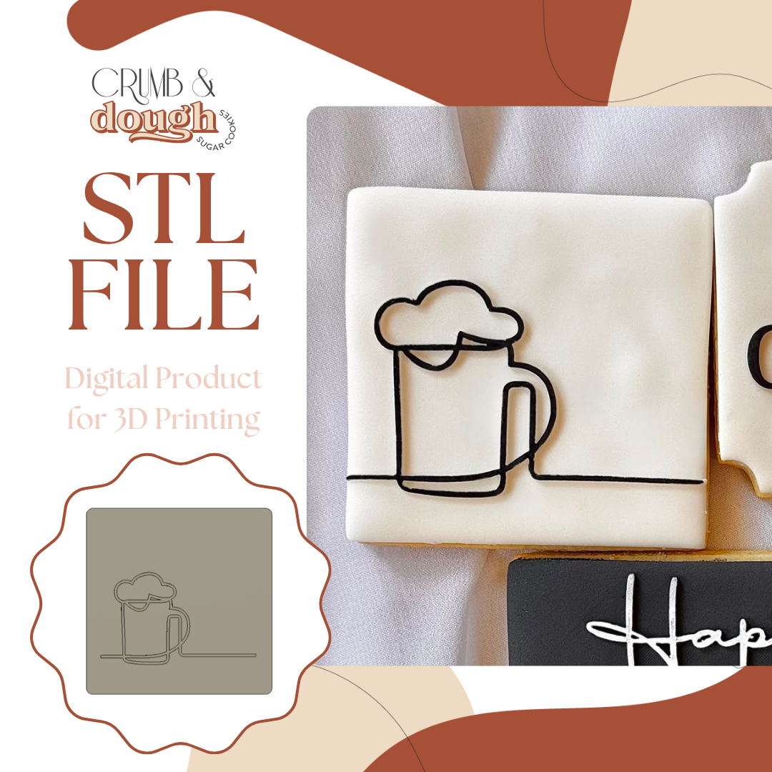 Beer Glass Outline Cookie Stamp & Cutter STL File
