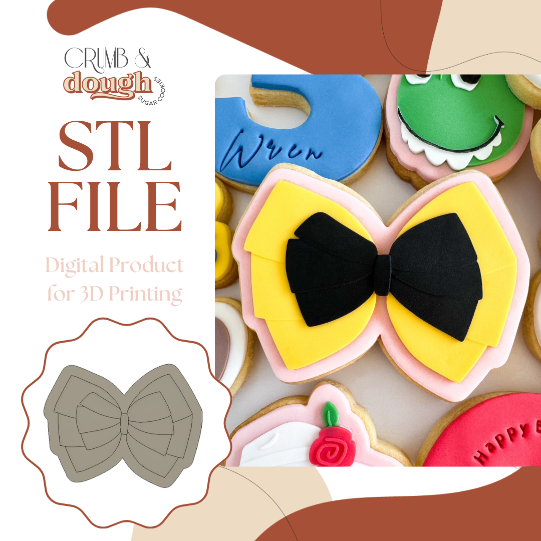 Layered Bow Cookie Stamp & Cutter STL File