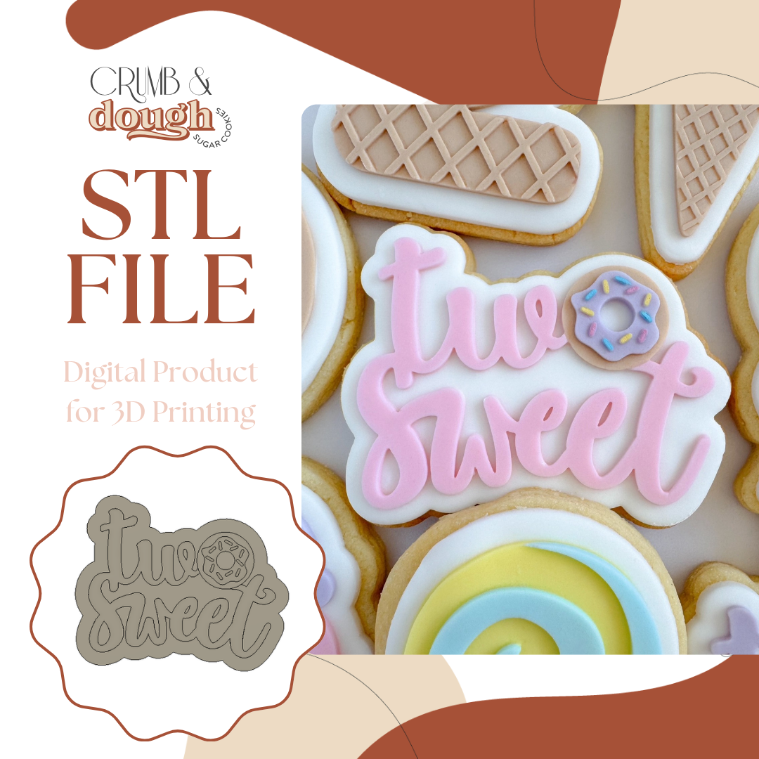 Two Sweet Donut Cookie Stamp & Cutter STL File