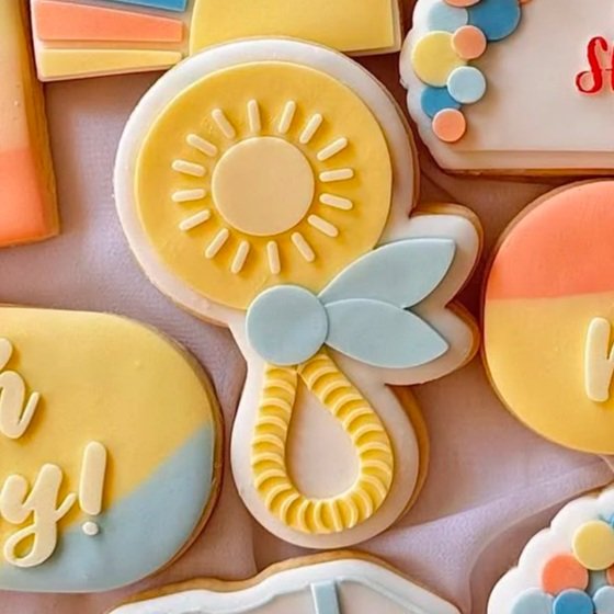 Sun Baby Rattle Cookie Stamp & Cutter