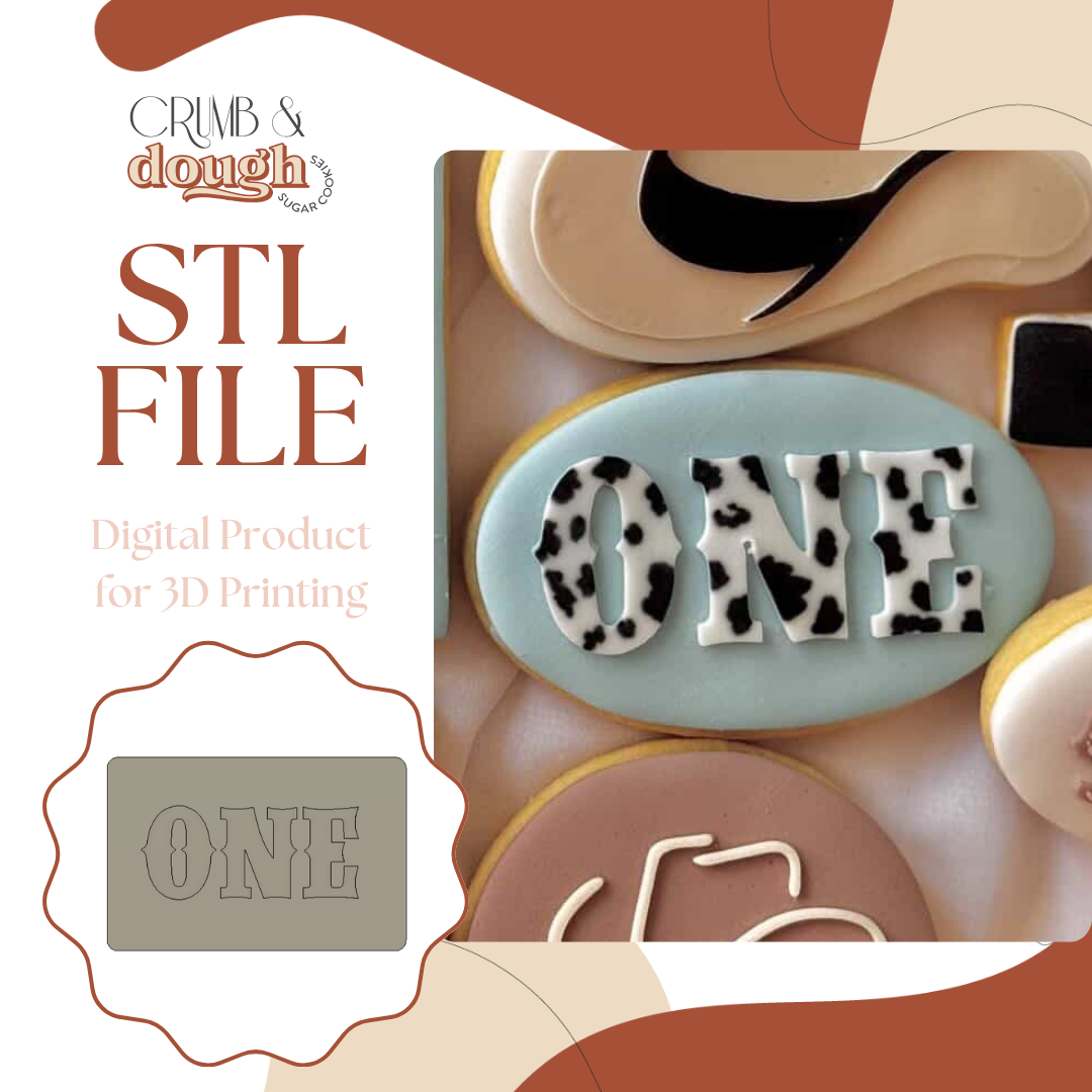 ONE Rodeo Oval Cookie Stamp & Cutter STL File