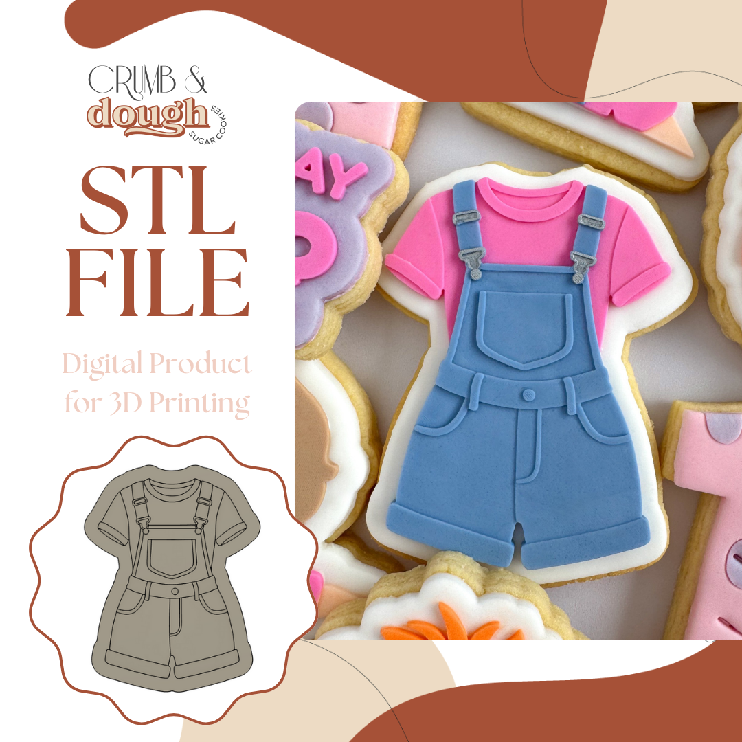 Dungaree Overalls Cookie Stamp & Cutter STL File