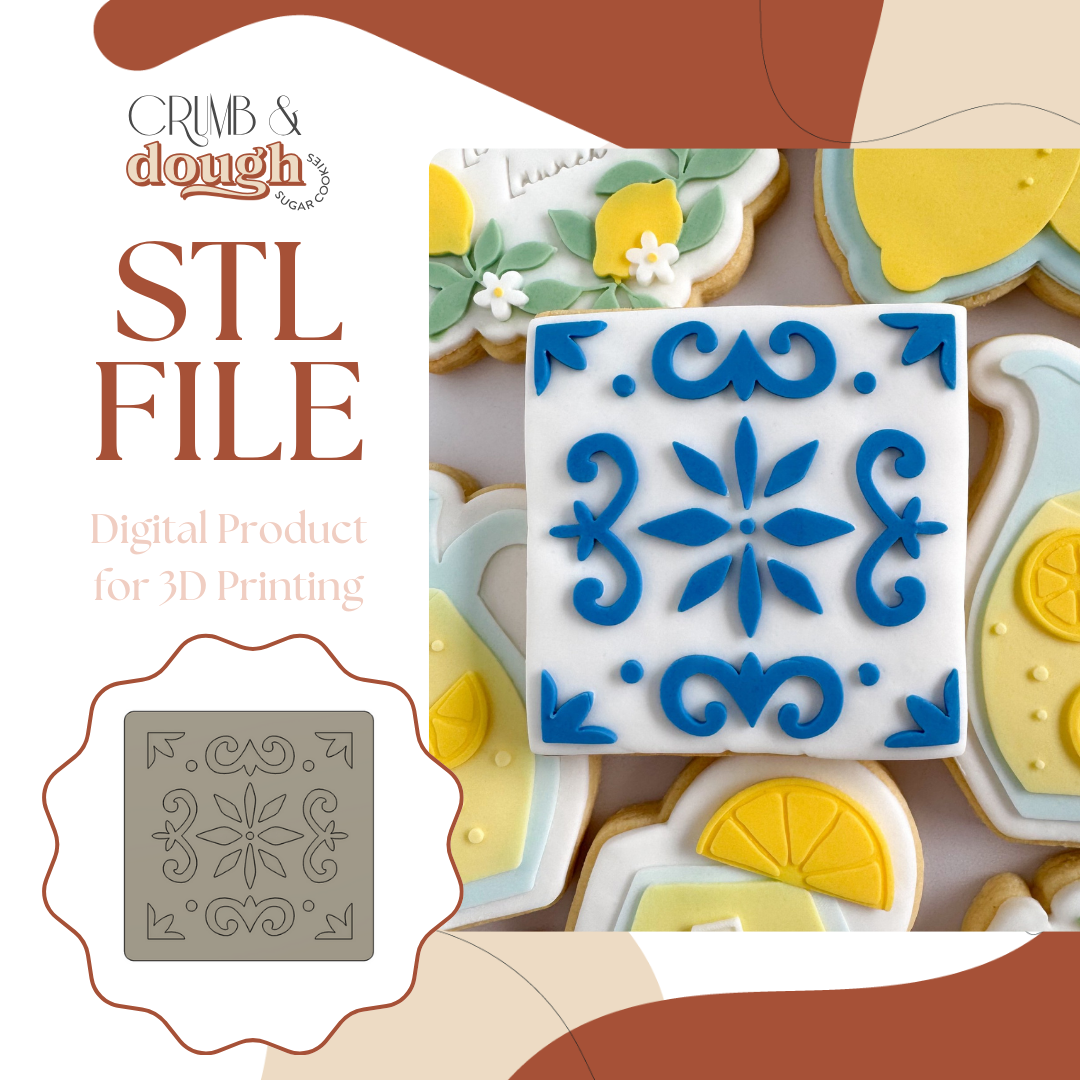 Amalfi Tile Cookie Stamp & Cutter STL File