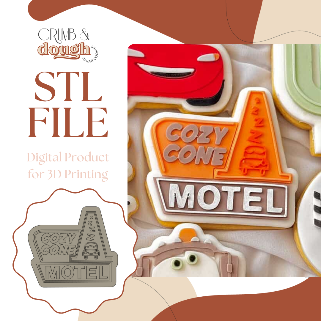 Cozy Cone Motel Sign Cookie Stamp & Cutter STL File
