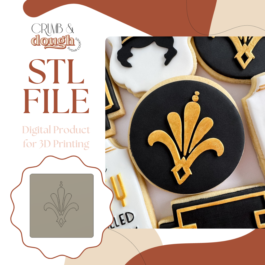 Gatsby Palmette Cookie Stamp & Cutter STL File