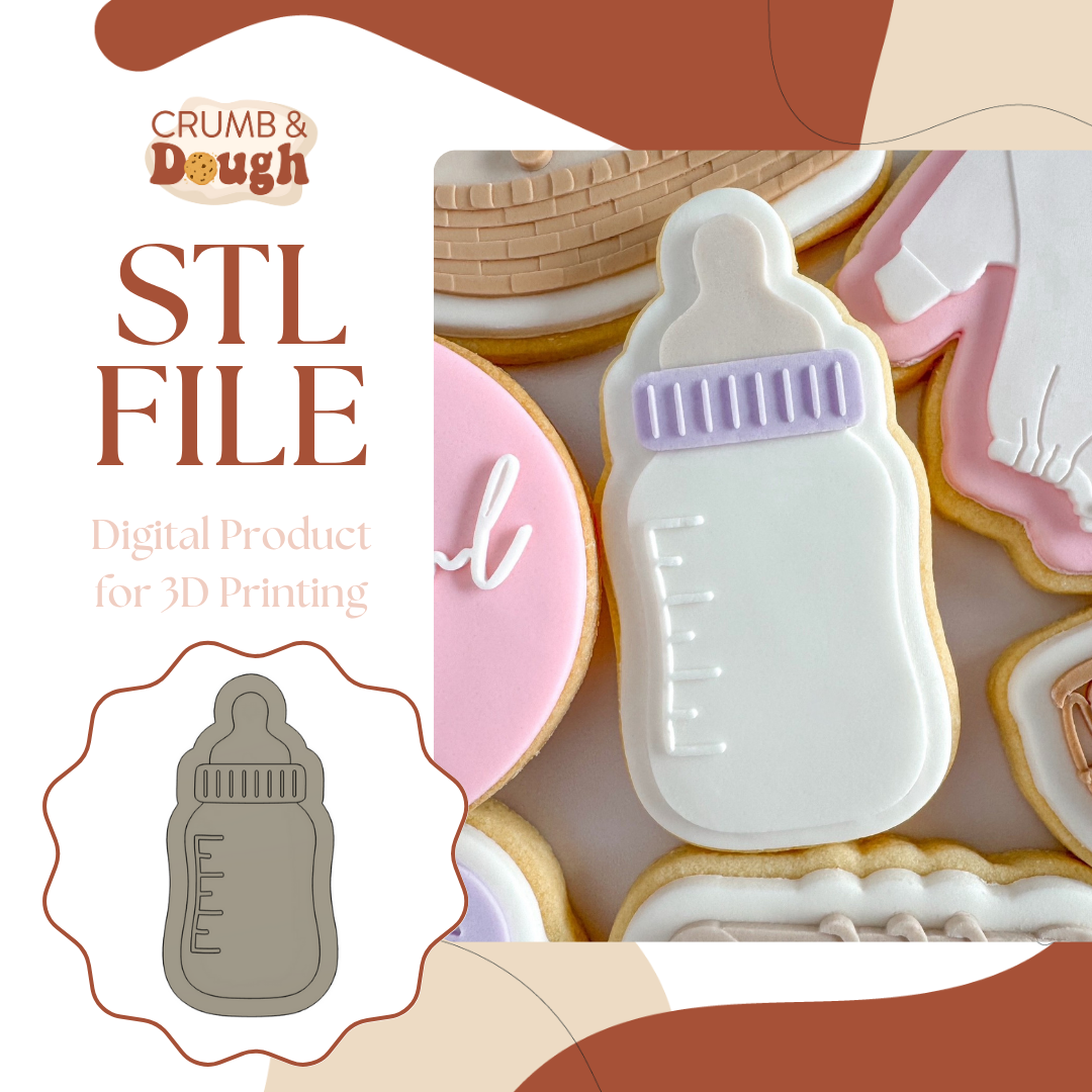 Baby Bottle Cookie Stamp & Cutter STL File