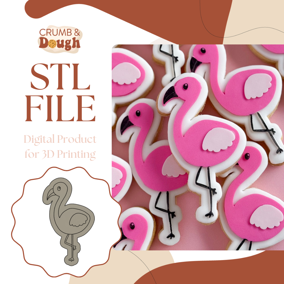 Flamingo Cookie Stamp & Cutter STL File
