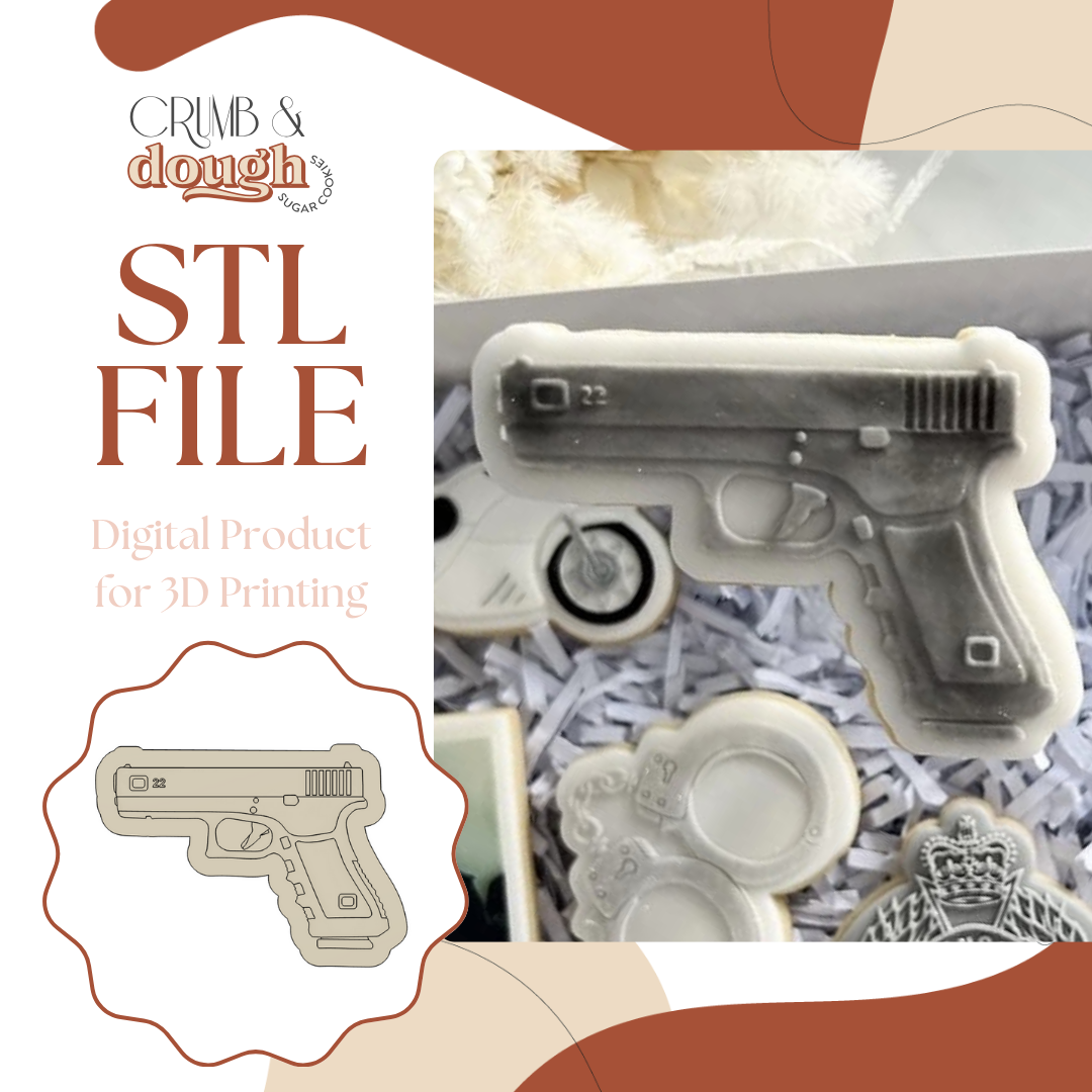 Glock 22 Gun Cookie Stamp & Cutter STL File