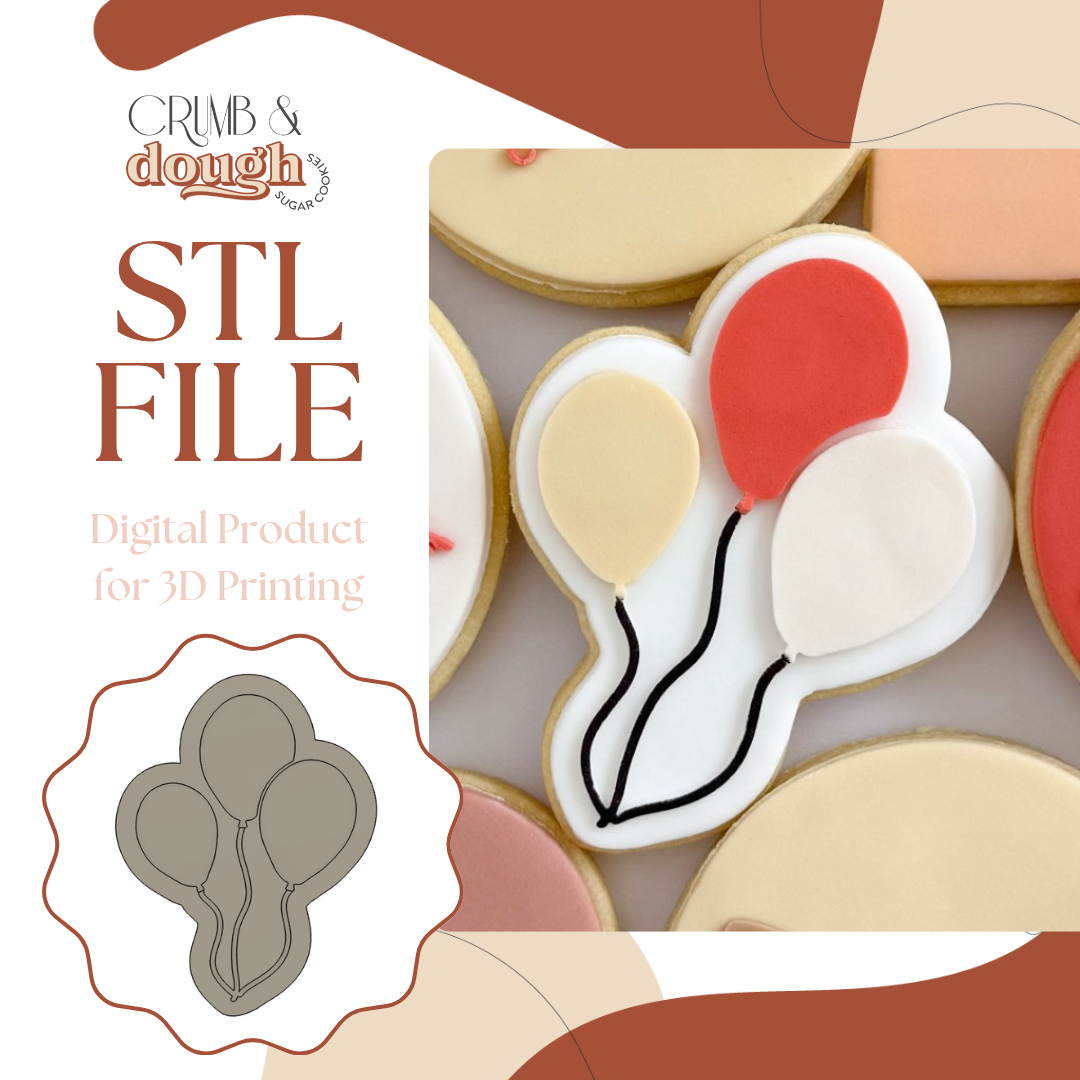 Balloon Bunch Cookie Stamp & Cutter STL File