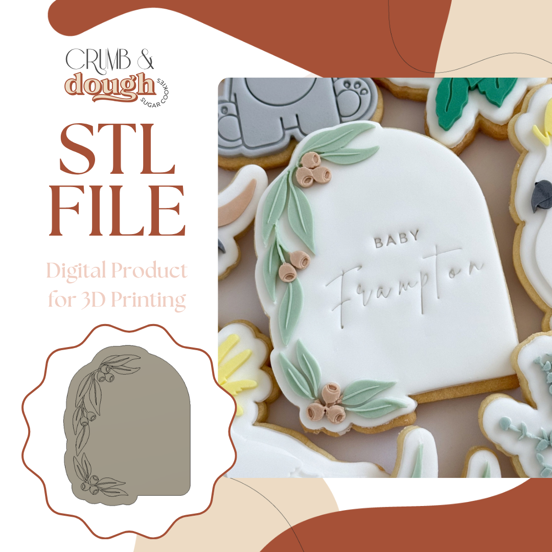 Australian Gum Leaves Arch Cookie Stamp & Cutter STL File