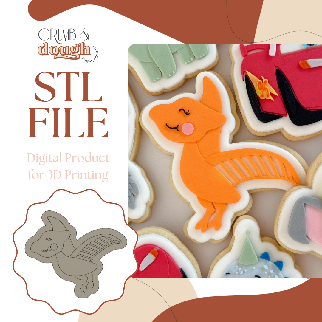 Pterodactyl Dinosaur Cookie Stamp & Cutter STL File