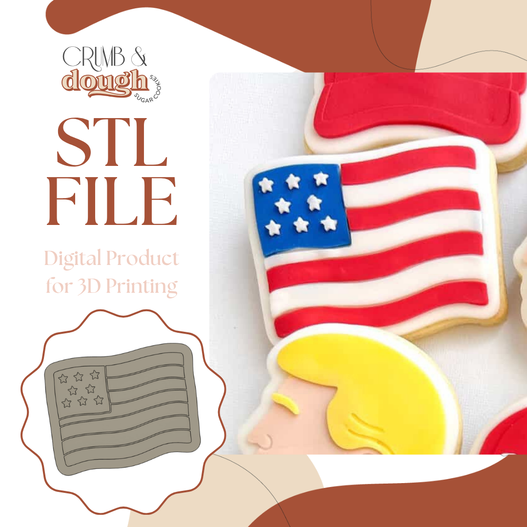 American Flag Cookie Stamp & Cutter STL File