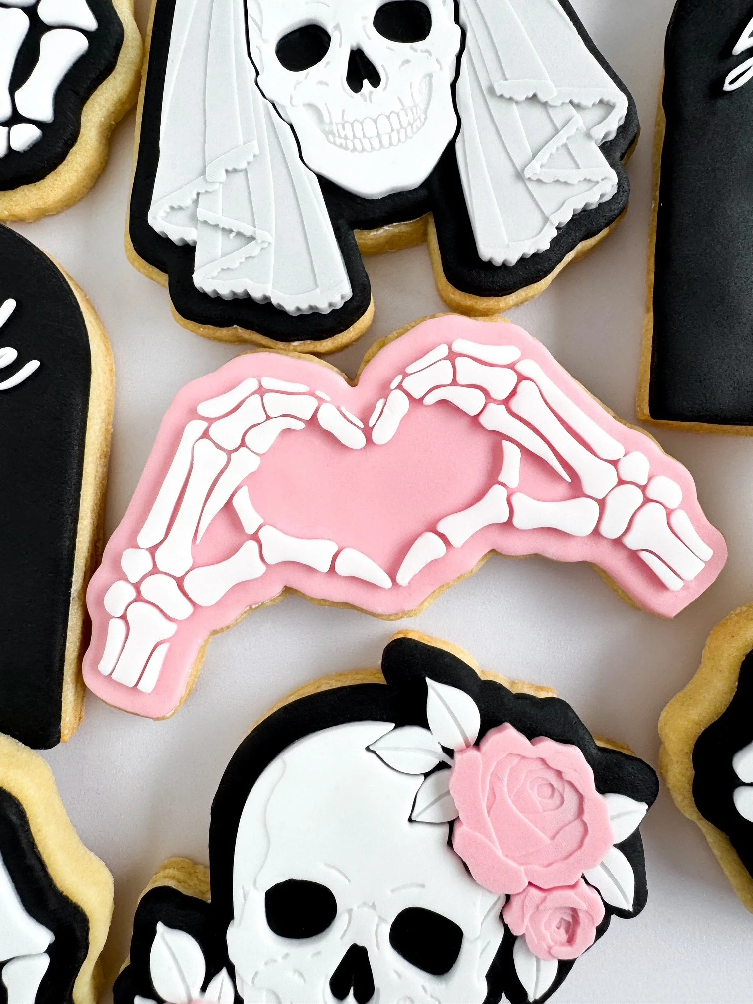 Skeleton Heart Hands Cookie Stamp & Cutter