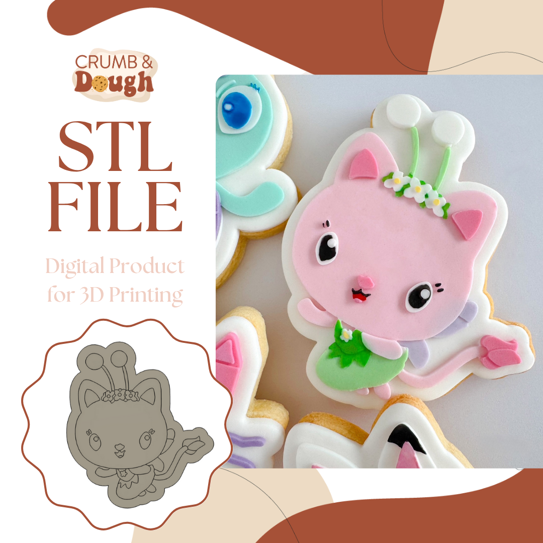 Fairy Cat Cookie Stamp & Cutter STL File