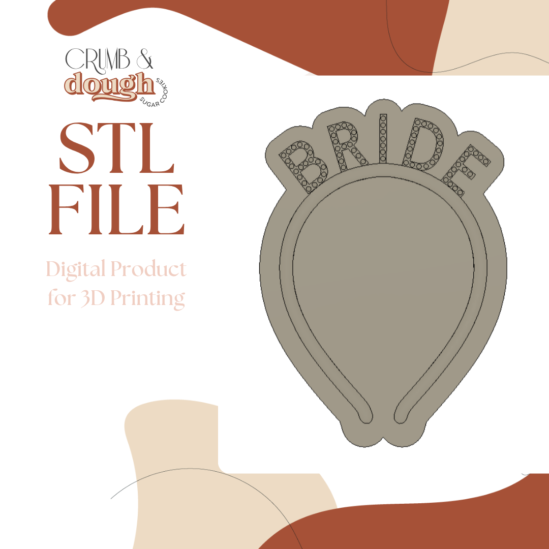 Bride Headband Cookie Stamp & Cutter STL File