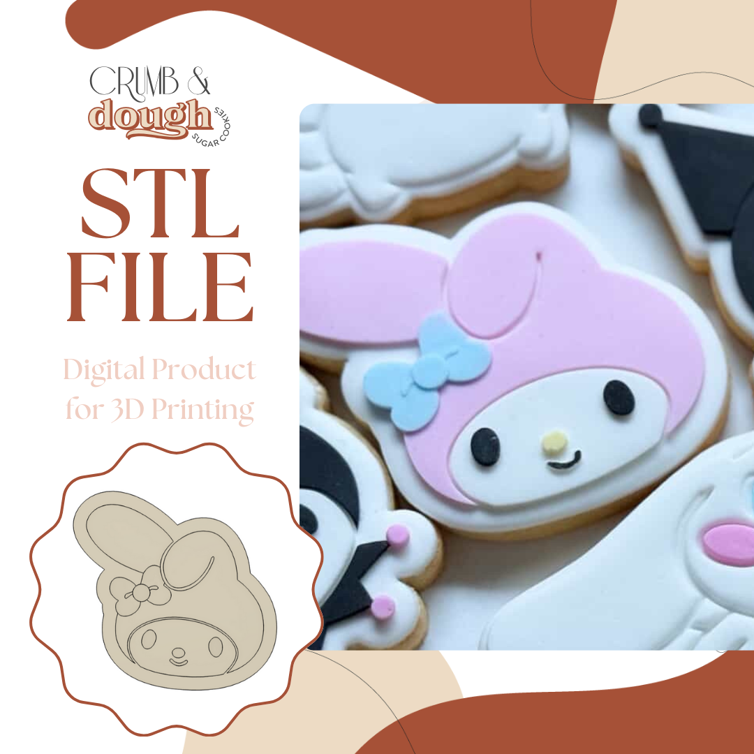 My Melody Bunny with Bow Cookie Stamp & Cutter STL File