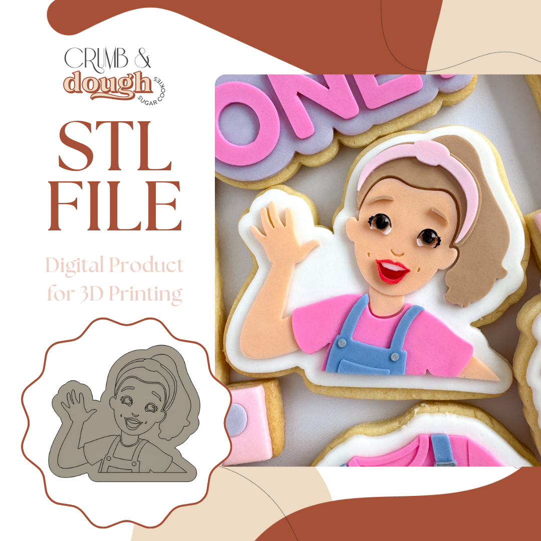 Ms Rachel Waving Cookie Stamp & Cutter STL File