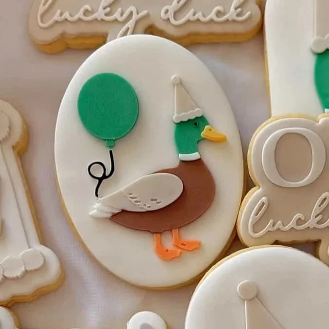 Mallard Party Duck with Balloon Cookie Stamp & Cutter