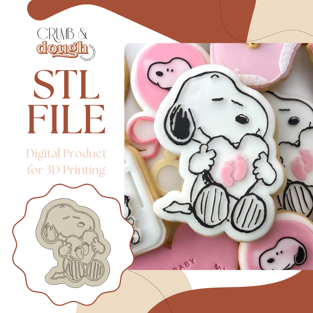 Snoopy with Heart Cookie Stamp & Cutter STL File