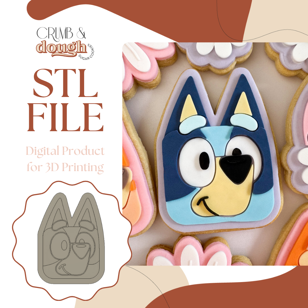 Bluey Face Cookie Stamp & Cutter STL File