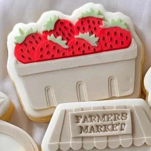 Strawberry Punnet Cookie Stamp & Cutter