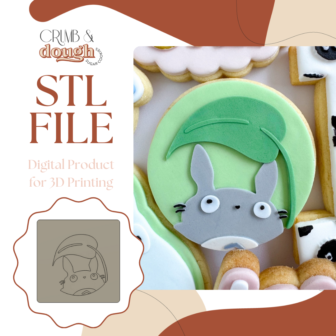 Totoro with Leaf Cookie Stamp & Cutter STL File