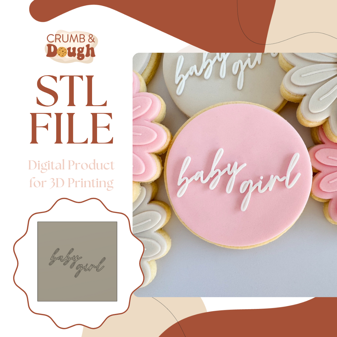 Baby Girl Cookie Stamp & Cutter STL File