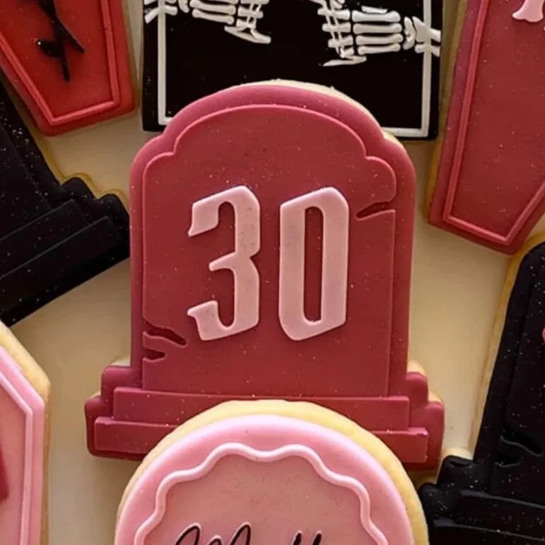 Tombstone 30 Cookie Stamp & Cutter
