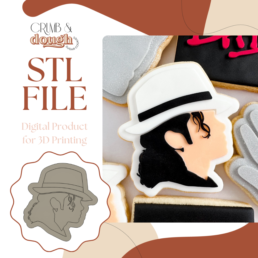 Michael Jackson Head Cookie Stamp & Cutter STL File