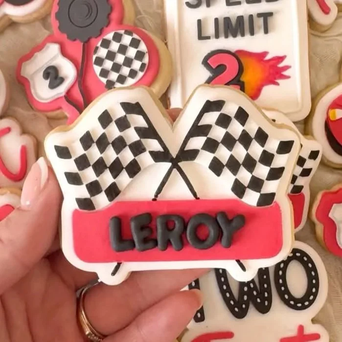 Racing Flags with Banner Cookie Stamp & Cutter