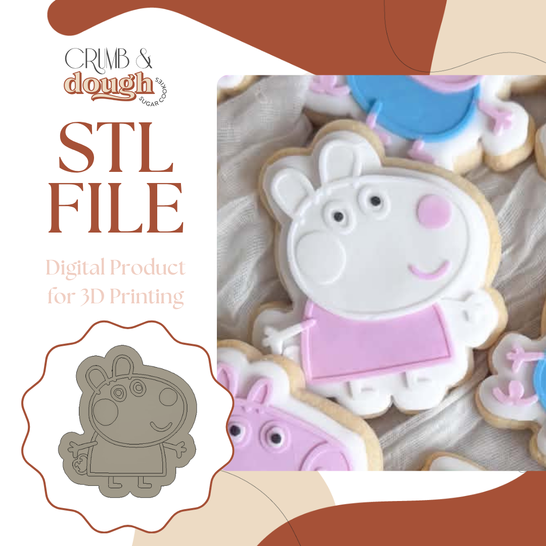 Suzy Sheep Cookie Stamp & Cutter STL File
