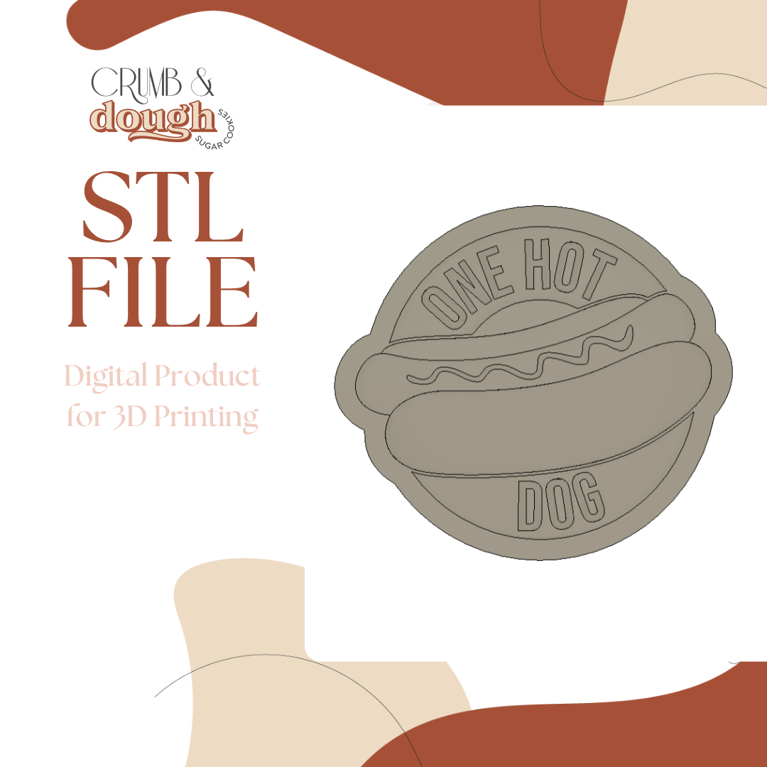 One Hot Dog Cookie Stamp & Cutter STL File