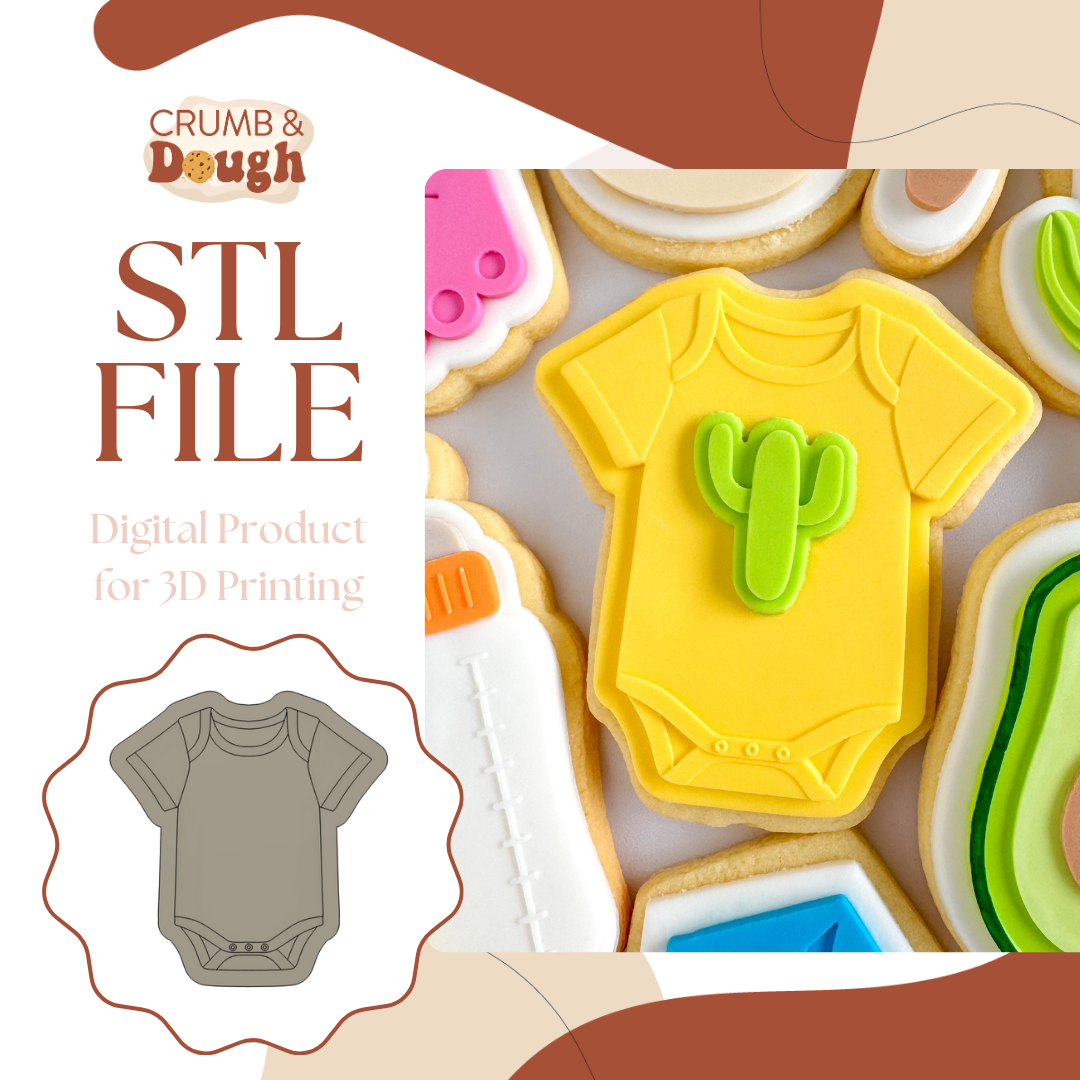 Baby Romper Cookie Stamp & Cutter STL File