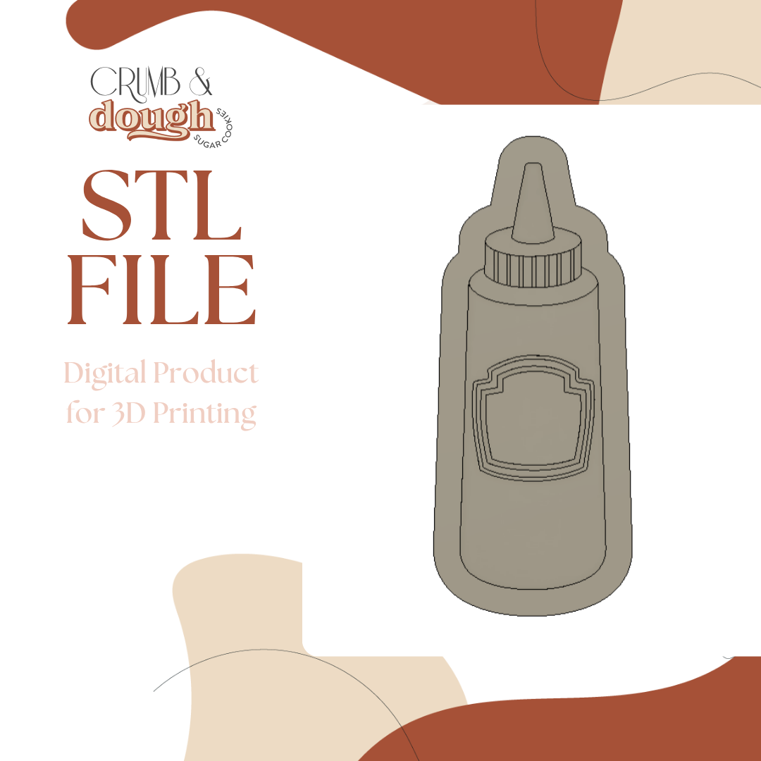 Sauce Bottle Cookie Stamp & Cutter STL File