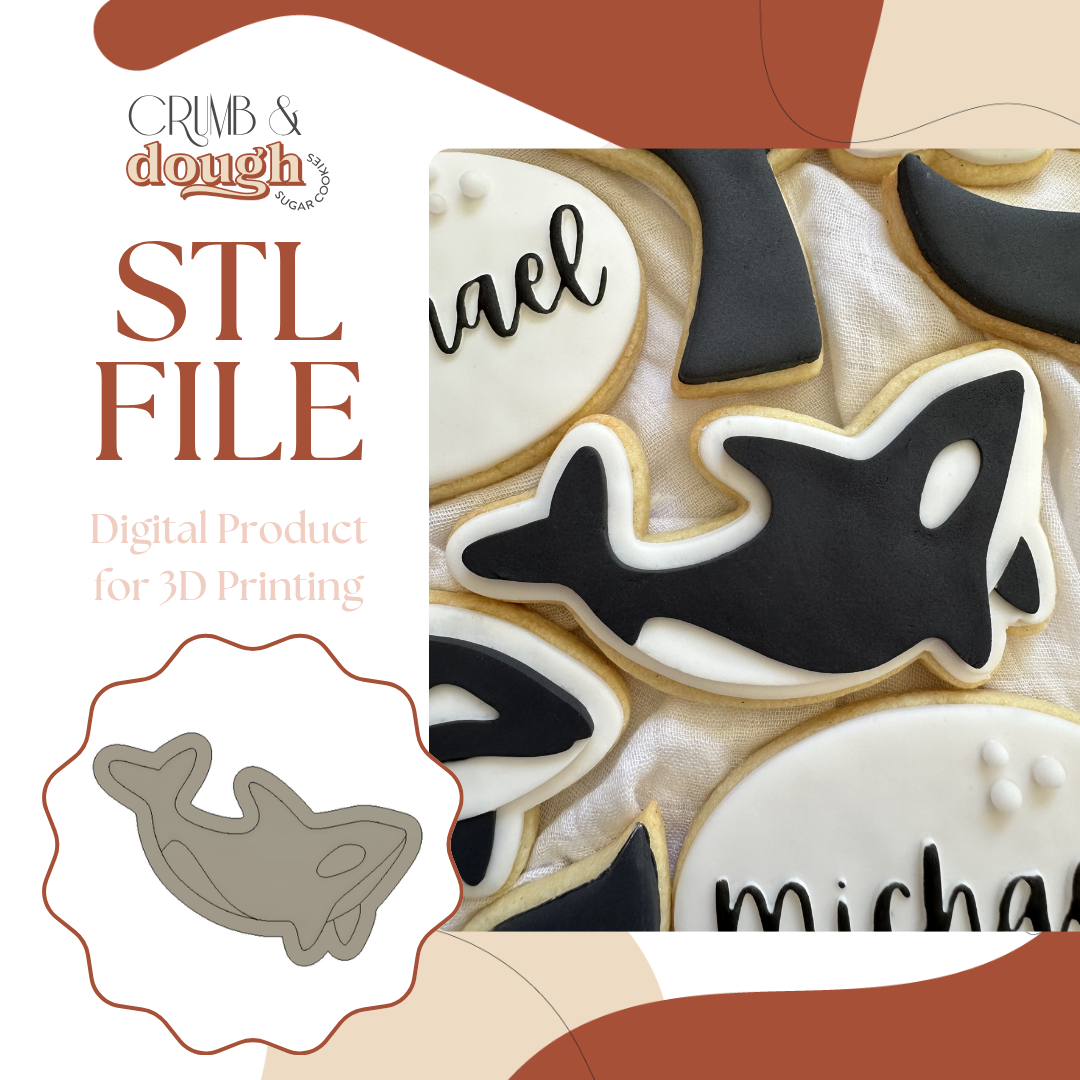 Orca Whale Cookie Stamp & Cutter STL File