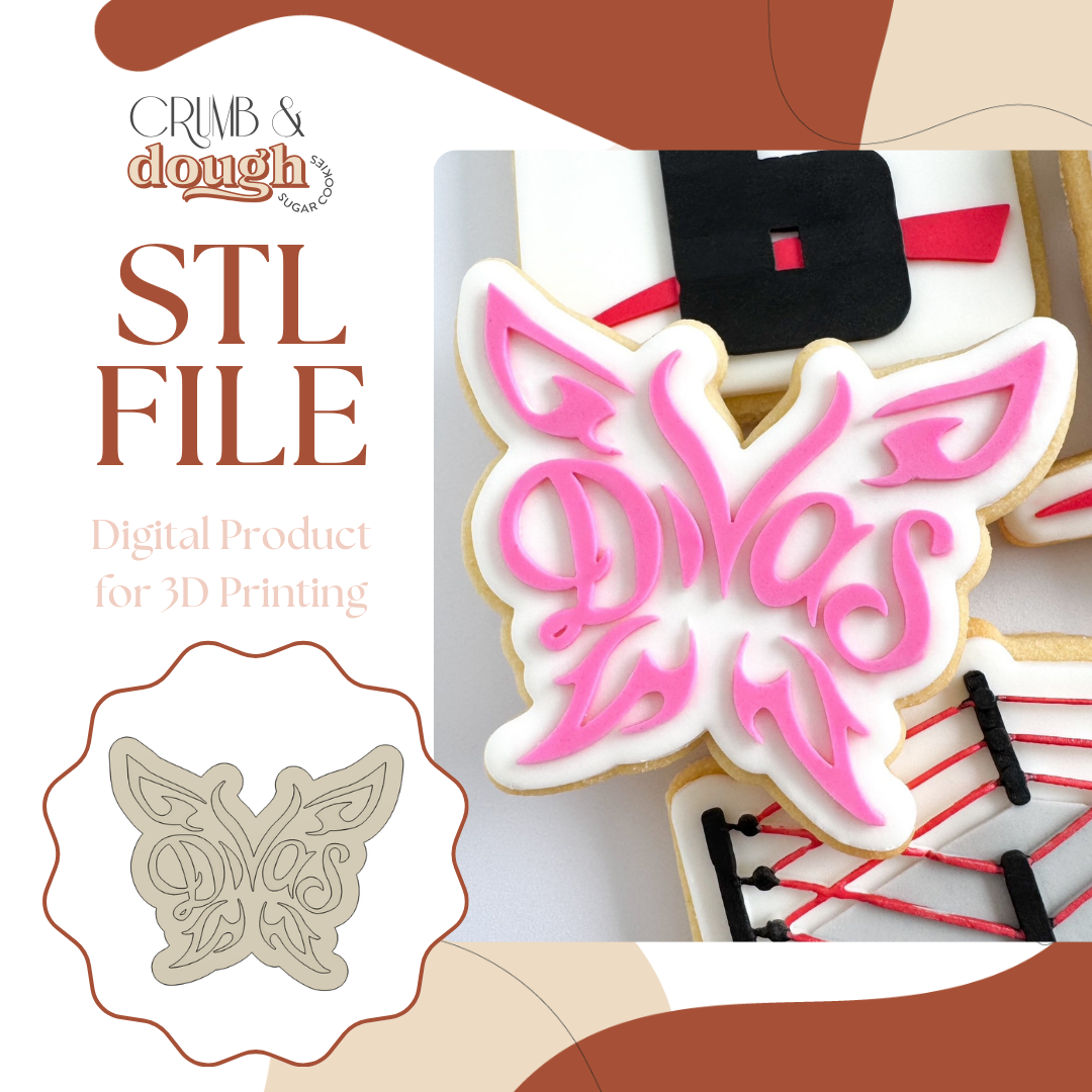 WWE Divas Logo Cookie Stamp & Cutter STL File
