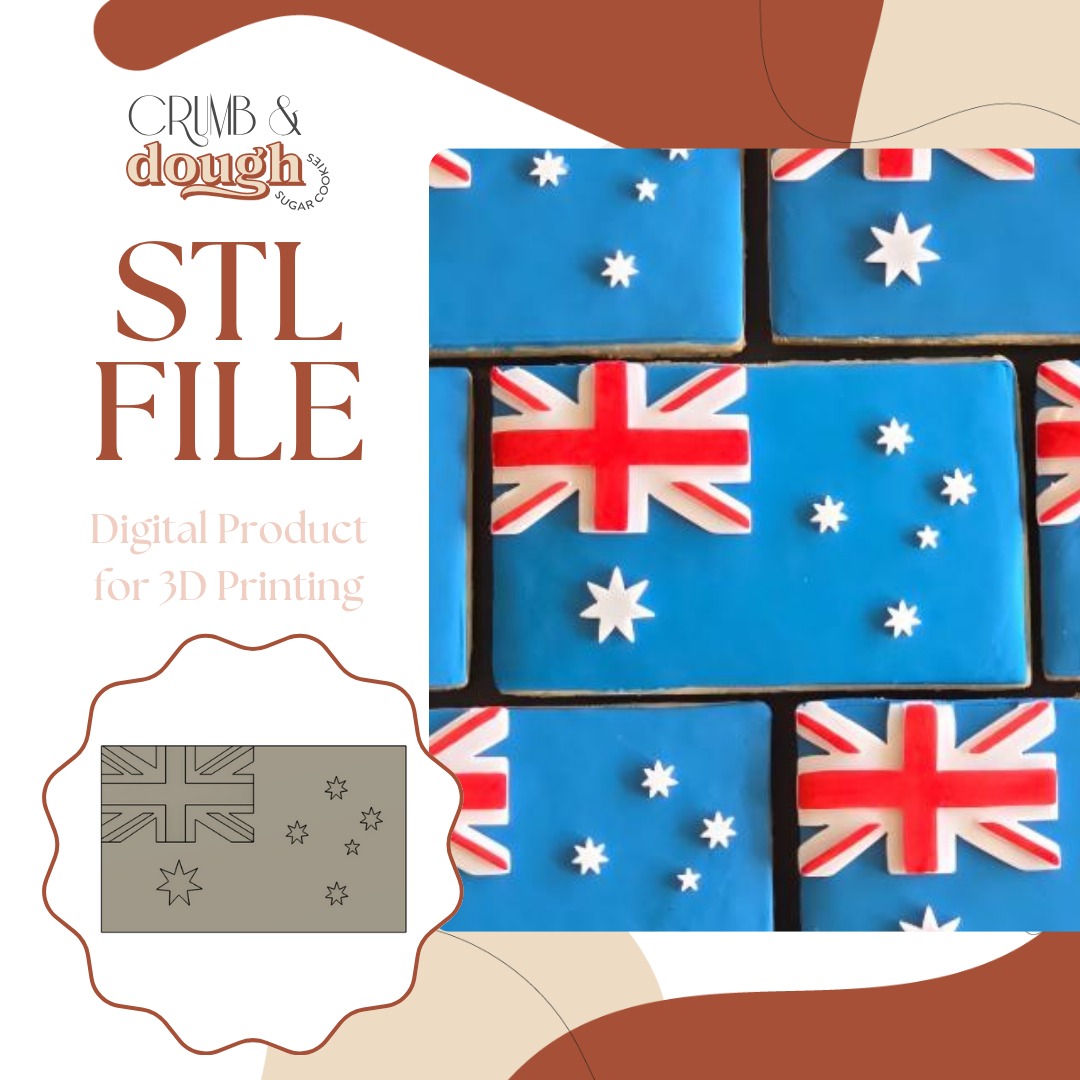 Australian Flag Cookie Stamp & Cutter STL File