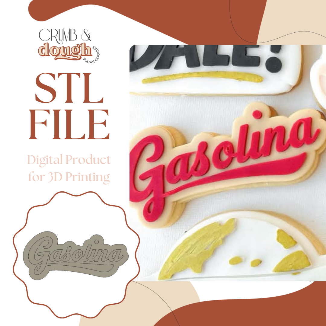 Gasolina Cookie Stamp & Cutter STL File
