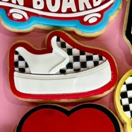 Checkered Baby Vans Shoe Cookie Stamp & Cutter
