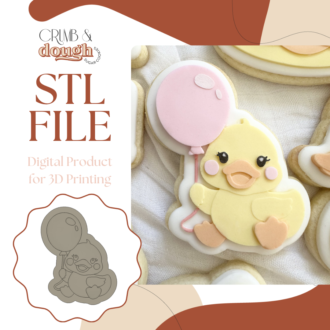 Duck with Balloon Cookie Stamp & Cutter STL File