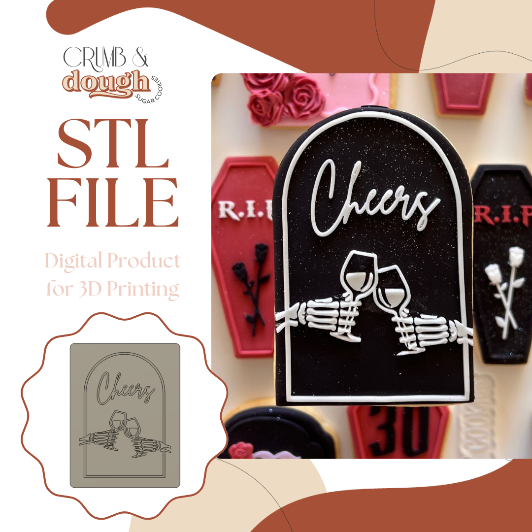 Skeleton Hands Cheersing Arch Cookie Stamp & Cutter STL File