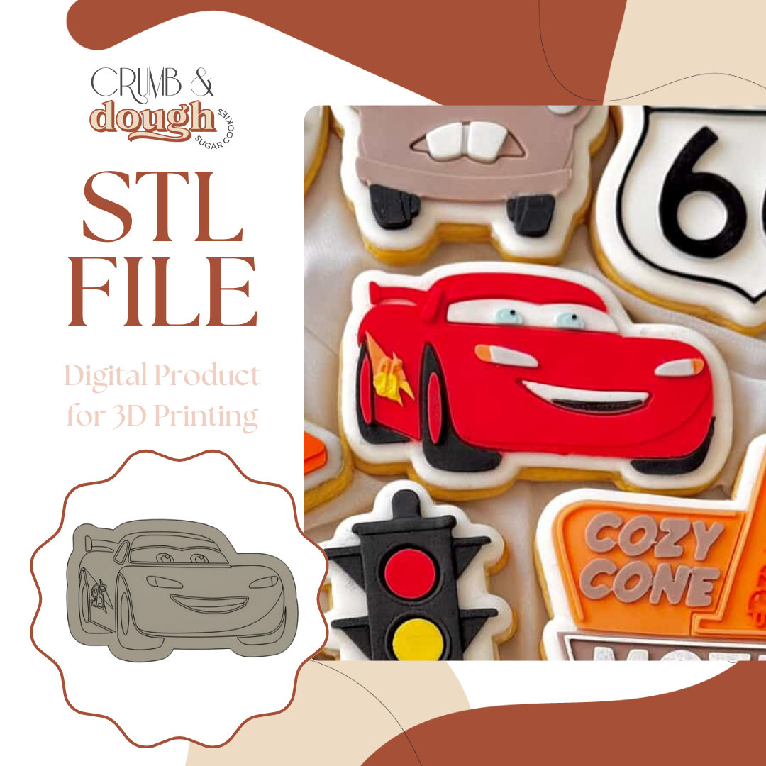 Lightning McQueen Cookie Stamp & Cutter STL File