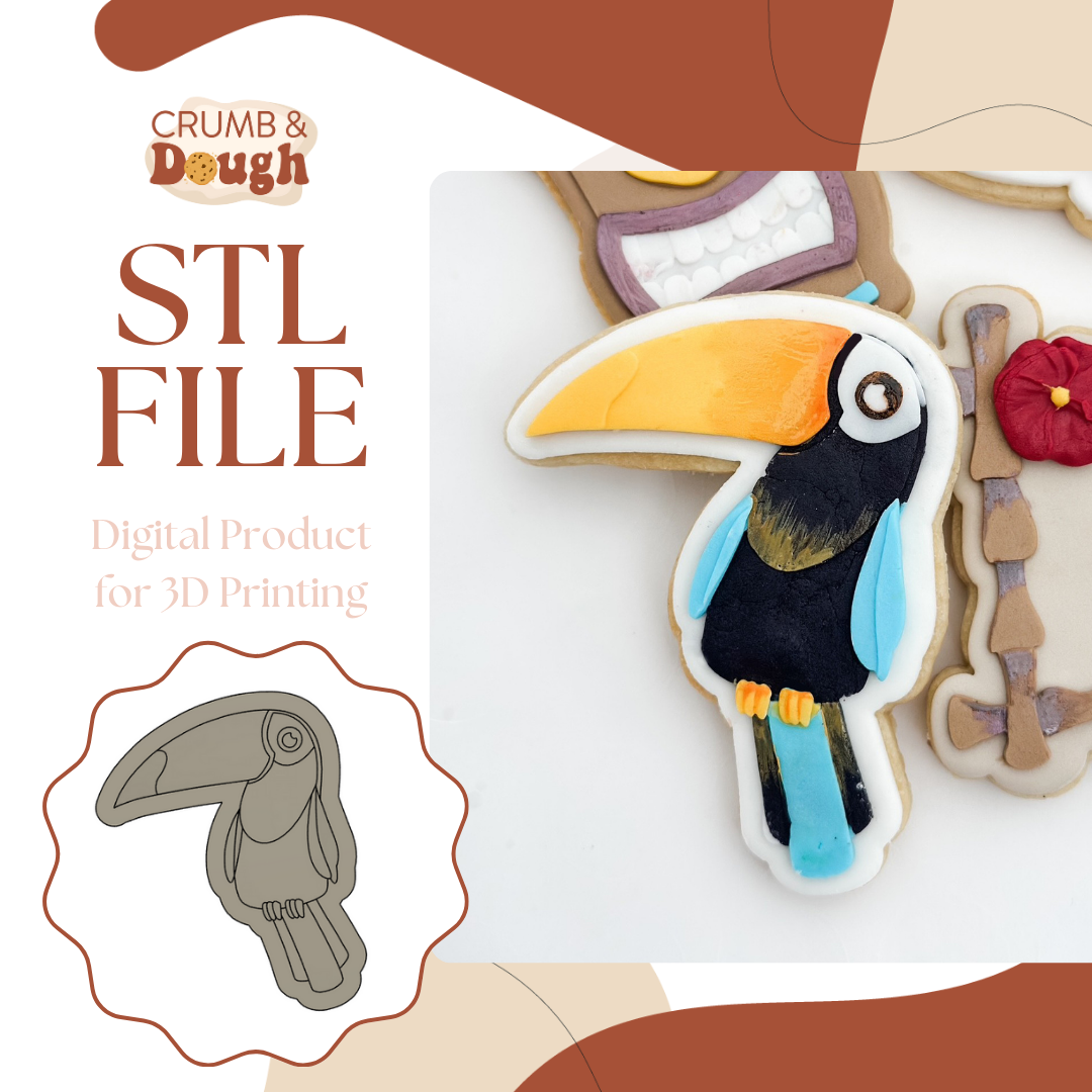 Toucan Cookie Stamp & Cutter STL File