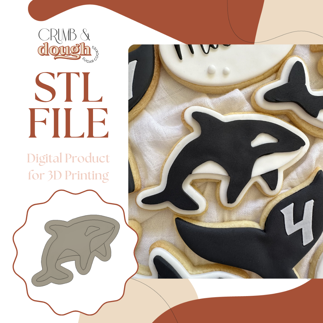 Orca Whale Cookie Stamp & Cutter STL File
