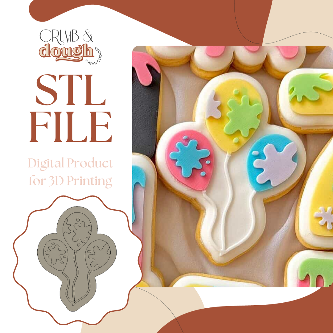 Slime Balloons Cookie Stamp & Cutter STL File